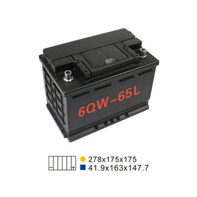 570A 68AH 6 van het de Autobegin van Qw 65L het Eindebatterij 274*175*190mm Auto Beginnende Batterij